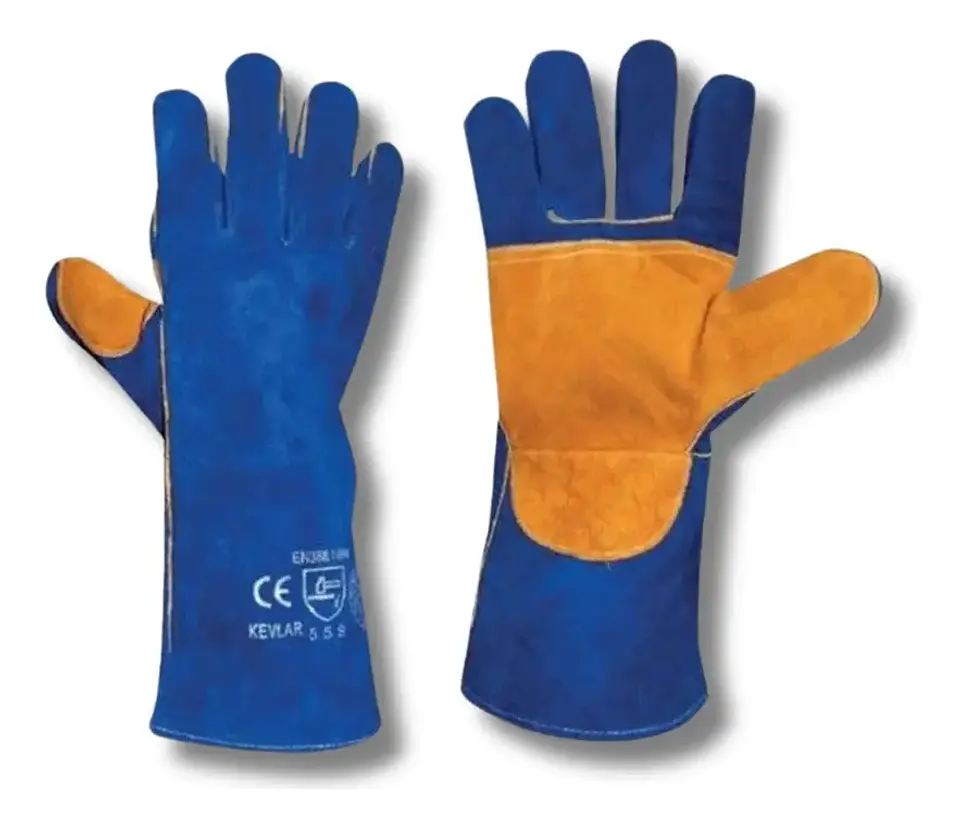 GUANTE SOLDADOR AZUL CON HILO KEVLAR 3