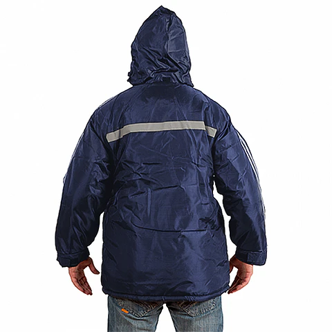 Parka Térmica Impermeable Con Gorro y Cinta Reflectante