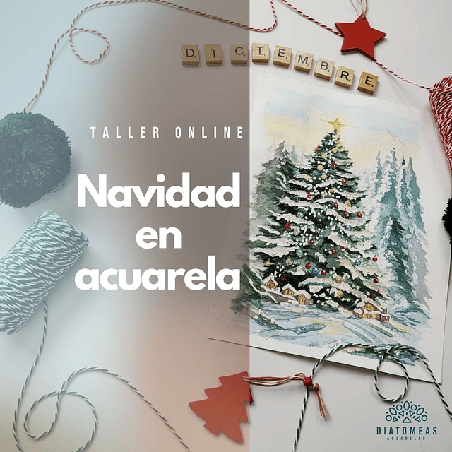 Taller online Navidad en acuarela