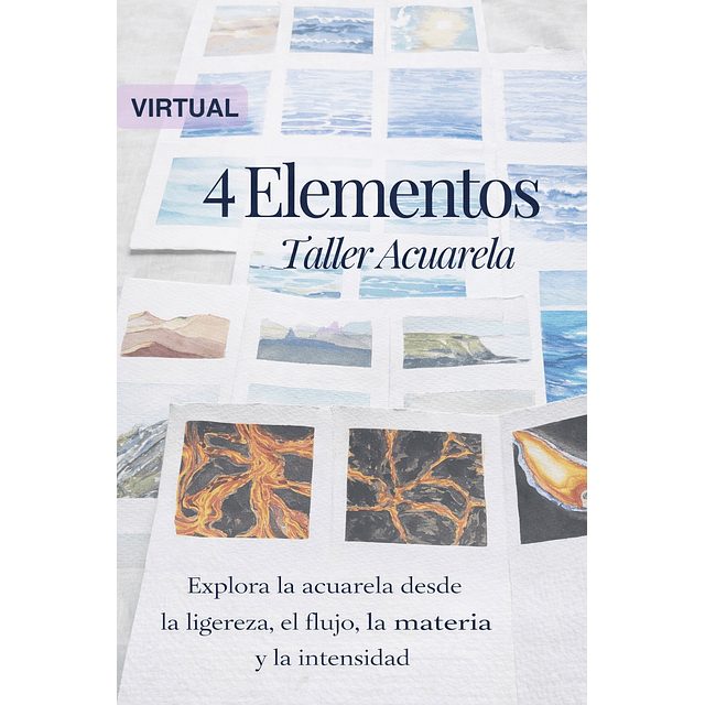 Taller virtual de acuarela: Estudio de los cuatro elementos
