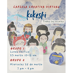 Cápsula creativa virtual: Kokeshi en acuarela