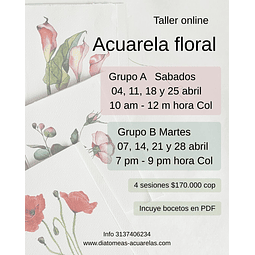 Acuarela floral taller online