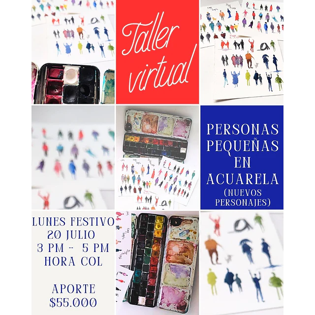 Capsula creativa virtual Personas pequeñas en acuarela: cómo llenar tus paisajes de vida