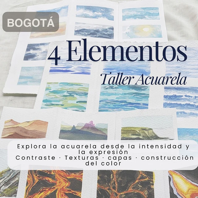 Taller Bogotá Domina los 4 Elementos en Acuarela