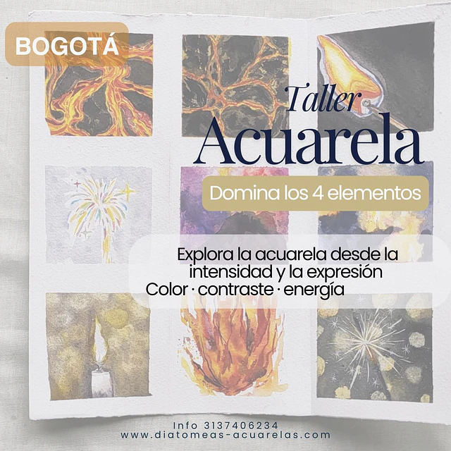 Taller Bogotá Domina los 4 Elementos en Acuarela