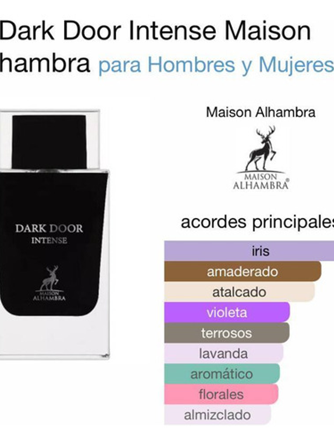 Maison Alhambra Dark Door Intense Edp 100ml Hombre Original 2