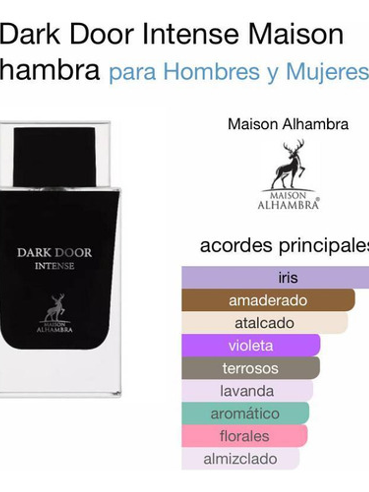 Maison Alhambra Dark Door Intense Edp 100ml Hombre Original 2
