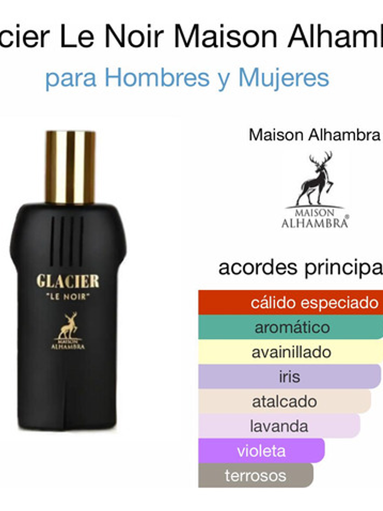 Perfume Árabe Glacier Le Noir By Maison Alhambra Edp 100ml Hombre 2