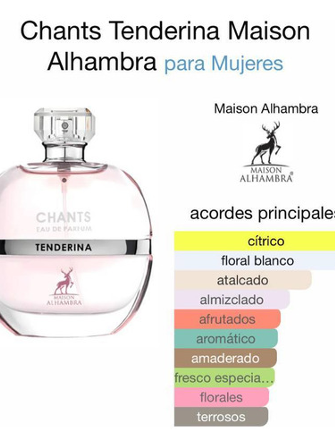 Chants Tenderina Maison Alhambra Edp 100ml Mujer Original 4