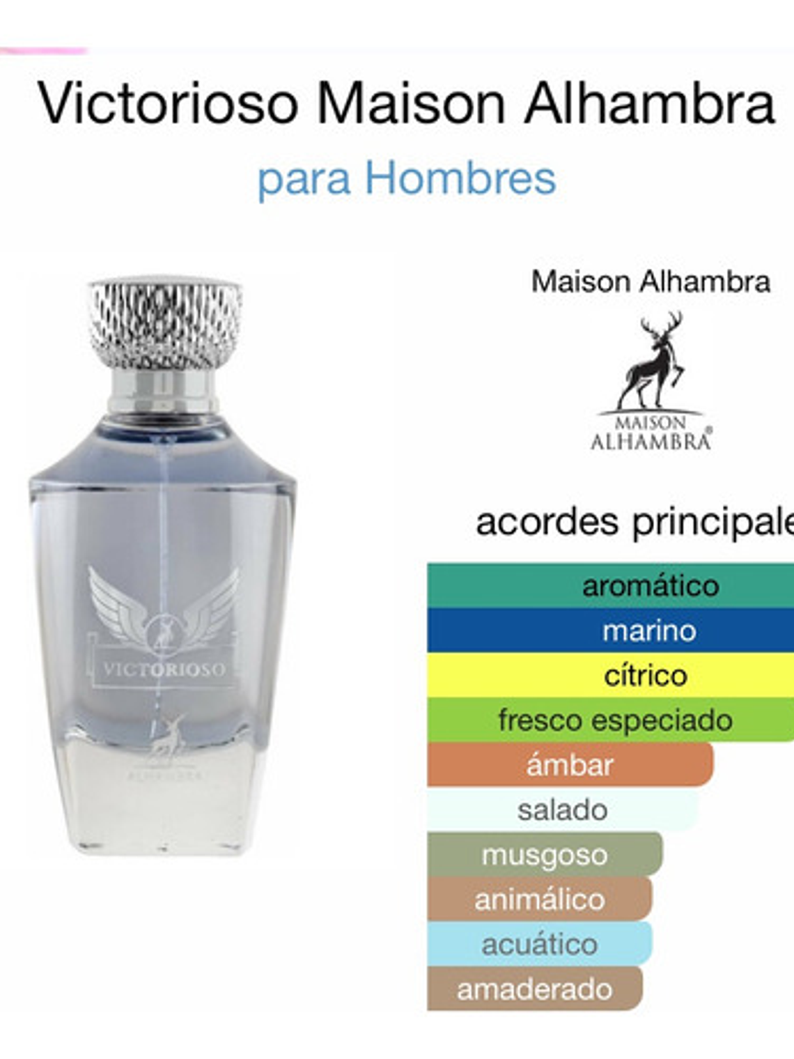 Perfume Dulce Edp Hombre Maison Alhambra Victorioso 100 Ml 12
