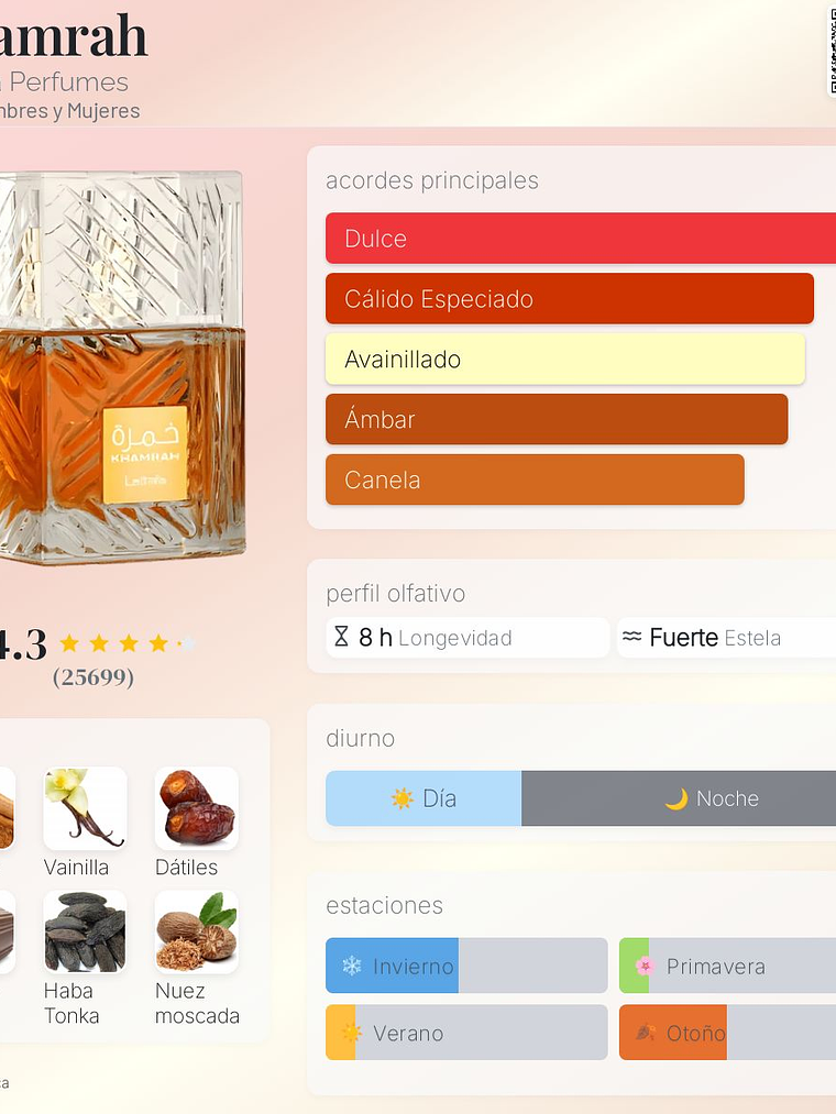 Khamrah 100 ml edp Lattafa hombre perfume original 2