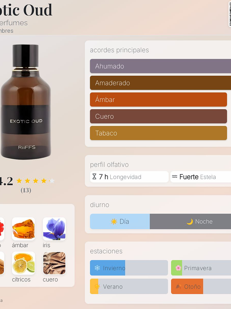 Exotic Oud 100 ml Edp Riiffs hombre perfume original 2