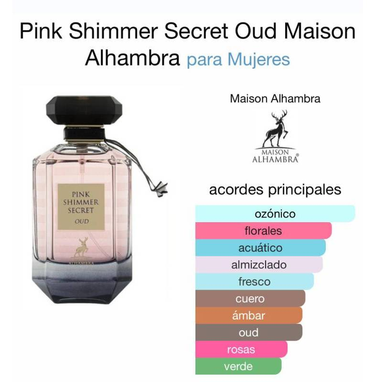 Pink Shimmer Secret Oud Maison Alhambra Edp 100ml Mujer 2