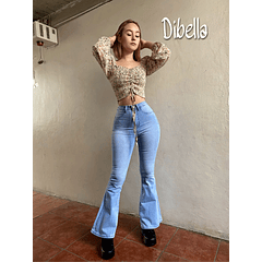 Jeans flare celeste claro