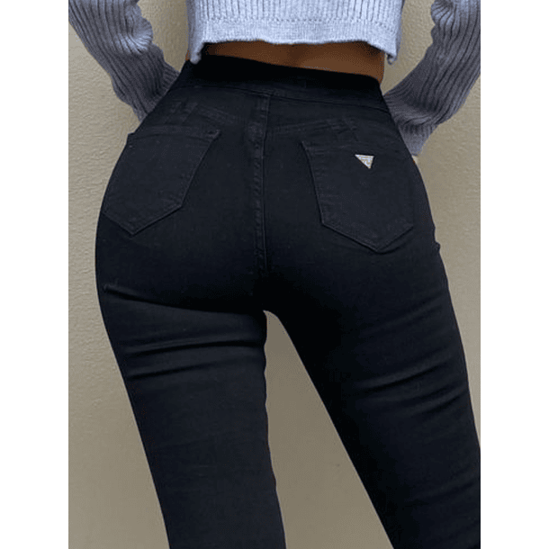 Jeans skinny negro cierres 7