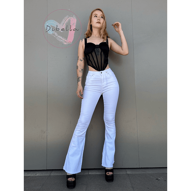 Jeans Flare Blanco sin basta 3