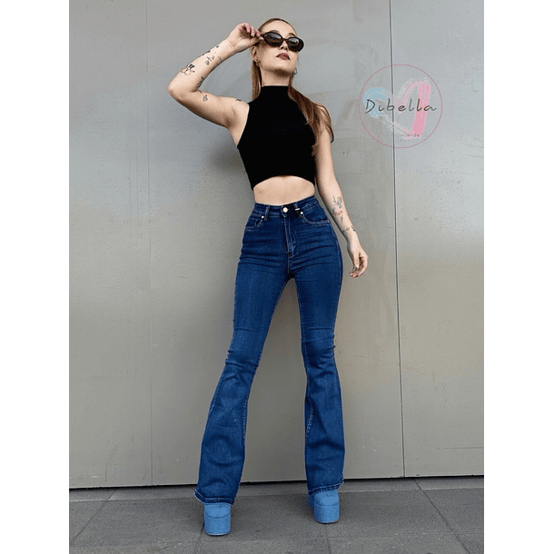 Jeans Flare Azul 8