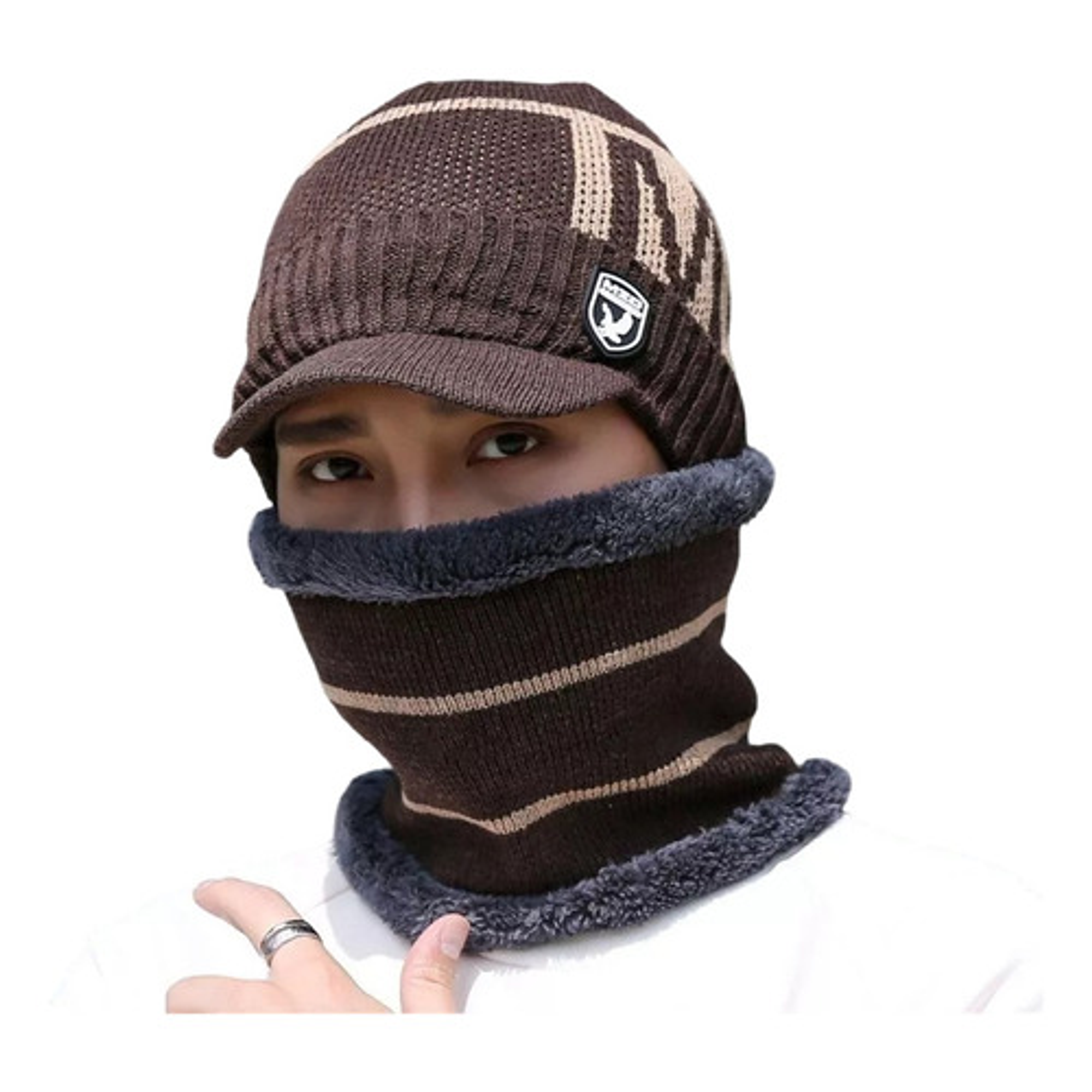 Chullo Con Bufanda Visera Gorro De Lana Para Invierno Unisex 15