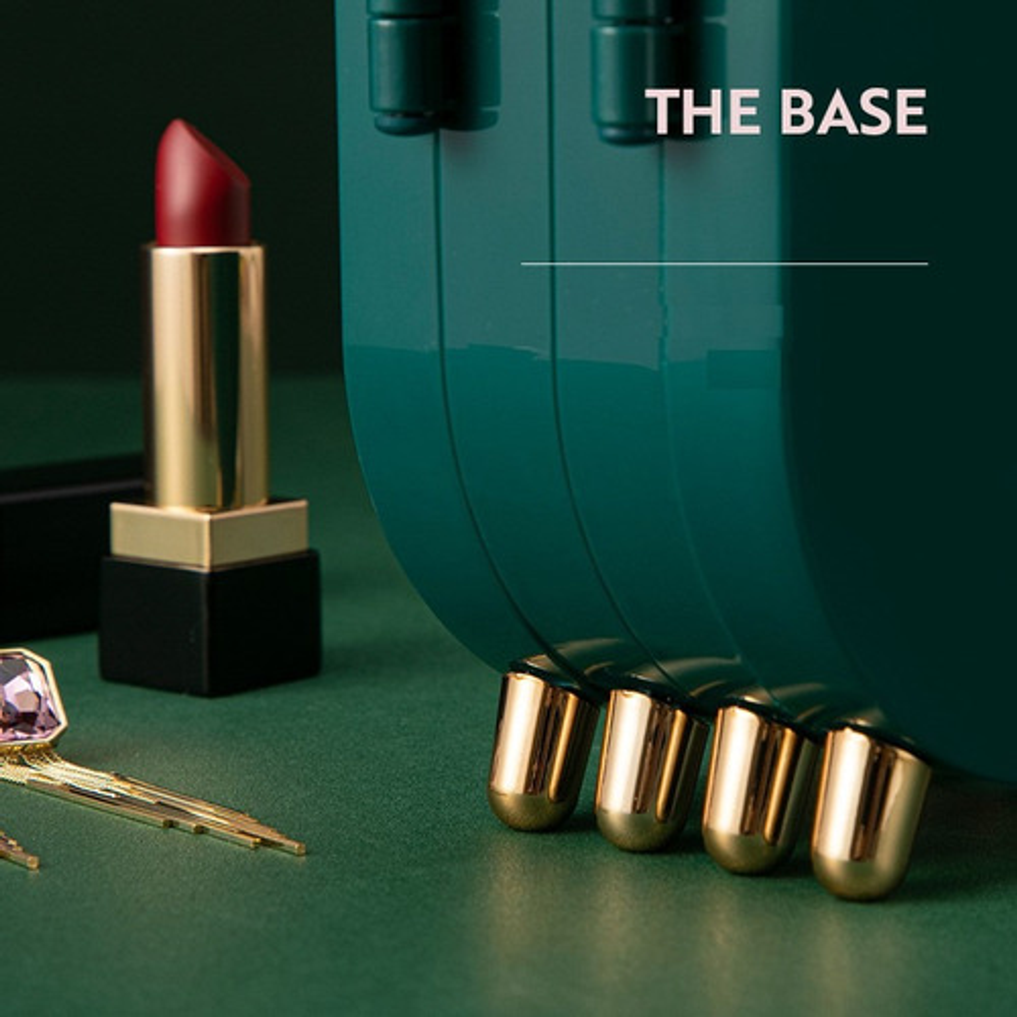 Organizador Joyero Plegable Con Espejo De 4 Cuerpos - Verde  4