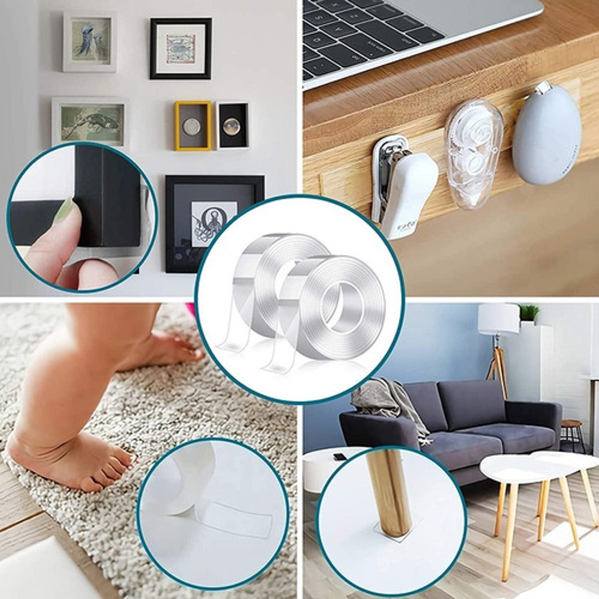 Cinta De Doble Cara De 3m Transparente Lavable Reutilizable 5