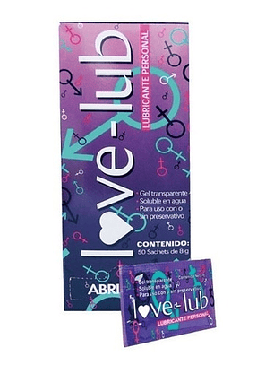 Caja De Lubricante Love Lub  De 50 Sachets