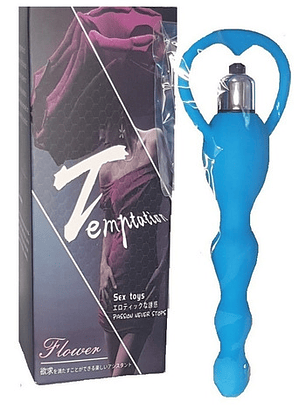 Plug Anal De Silicona Con Vibrador De 1 Velocidad - Celeste