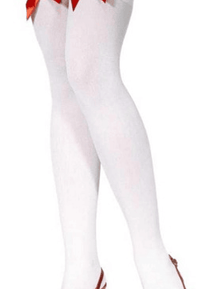 Sexy Medias Blancas Con Listones Rojos