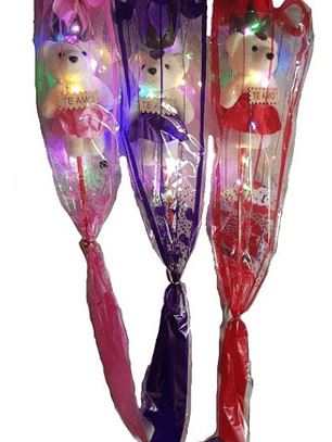 Kit De 3 Rosas Con Luces Y Oso