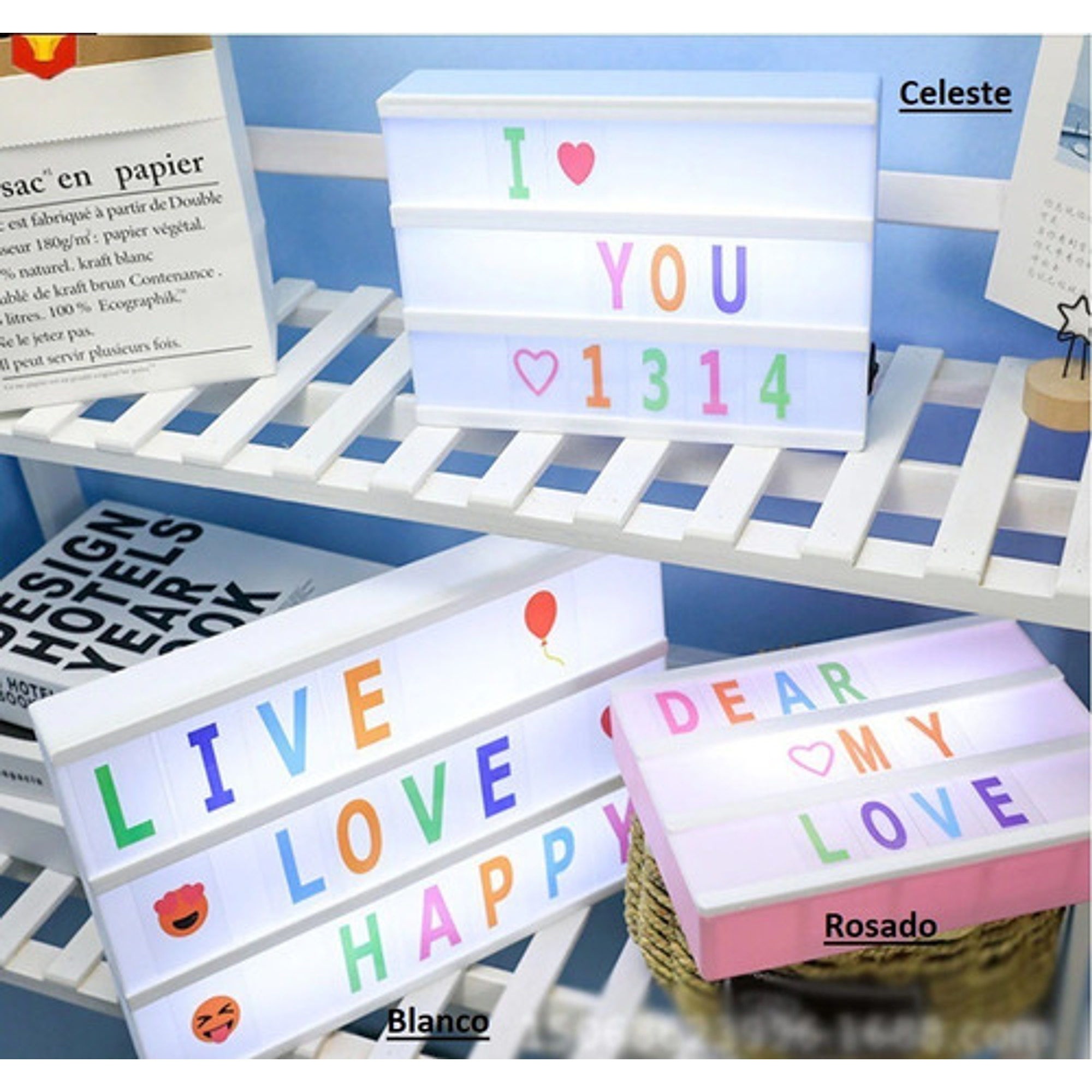 Pizarra Letrero Led Con Letras Cambiables A Colores - Rosado 7