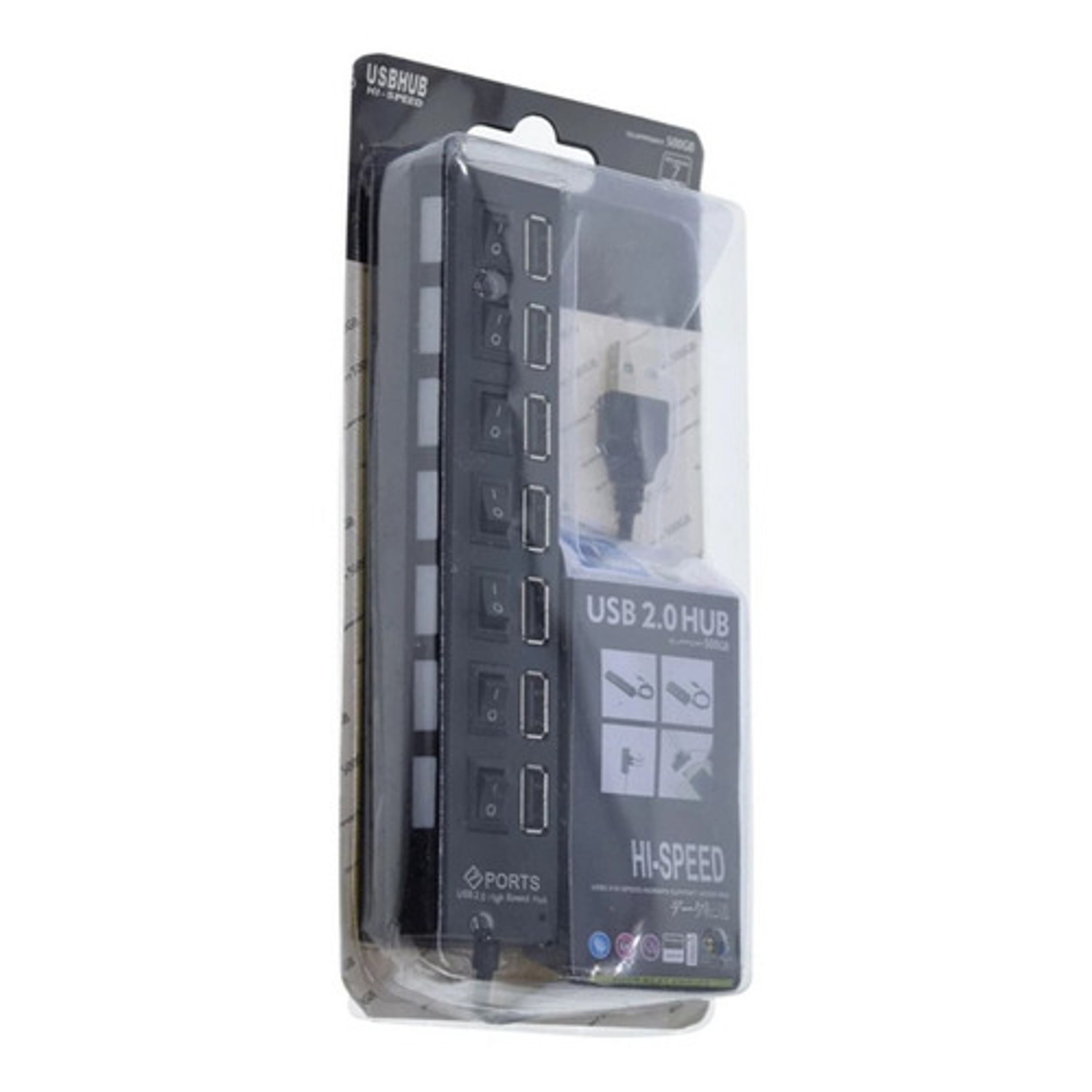 Mini Hub Usb 2.0 De 7 Puertos Para Pc O Laptop - Negro 4