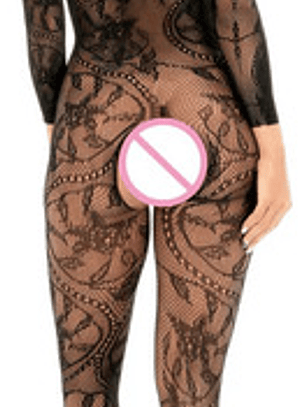 Sexy Vestido Transparente Patron De Flores 