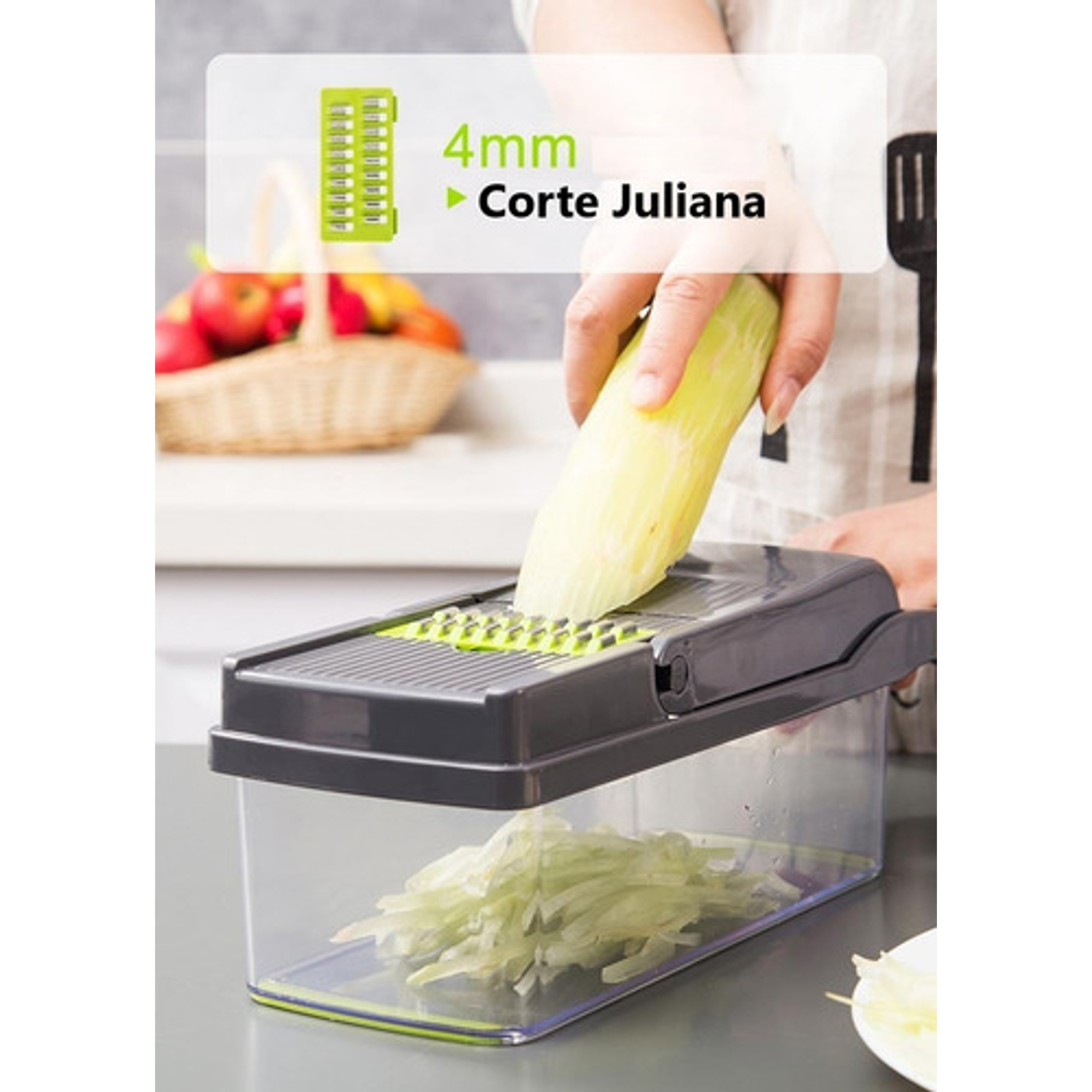 Cortador Rallador De Frutas Picador Verduras Manual Cocina 7