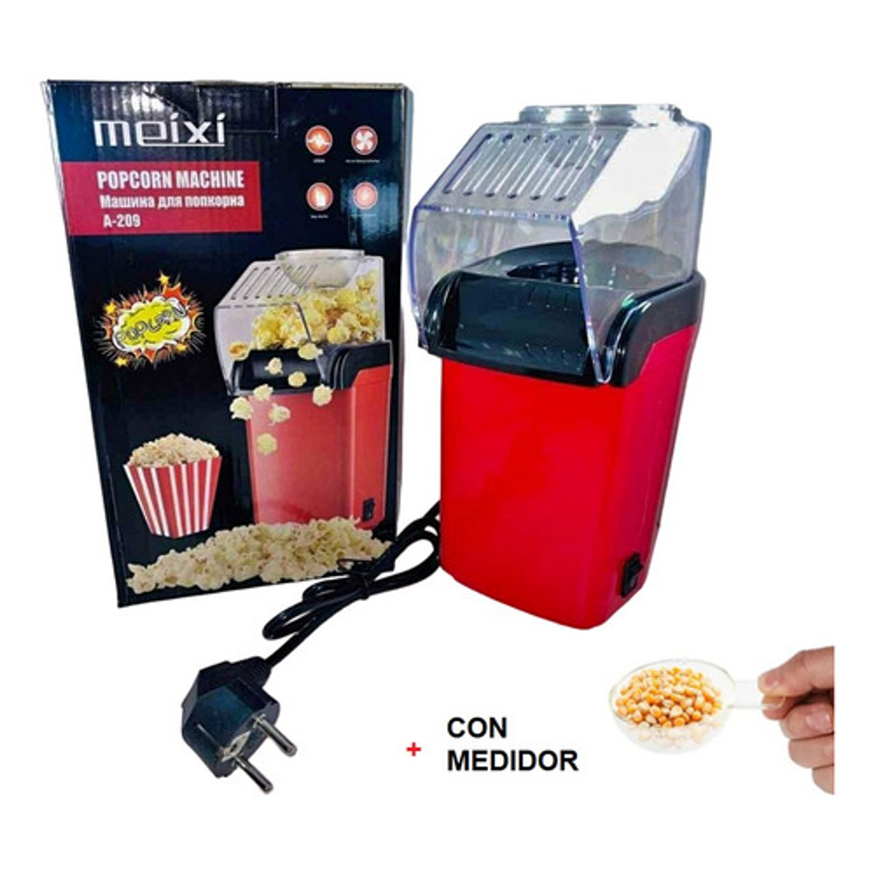 Maquina Pop Corn Canchita Palomitas En 3 Minutos Sin Aceite 7