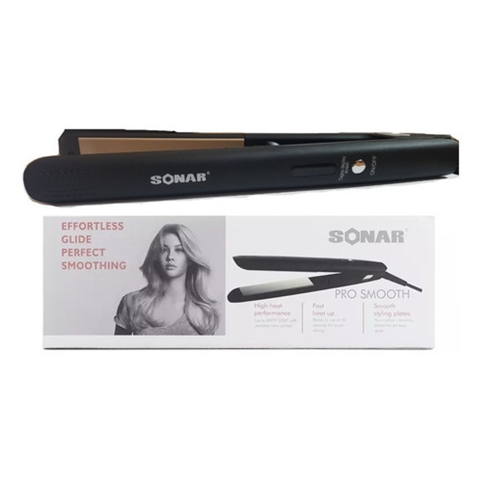 Plancha Alisador Cabello Cerámica Con Pantalla 1