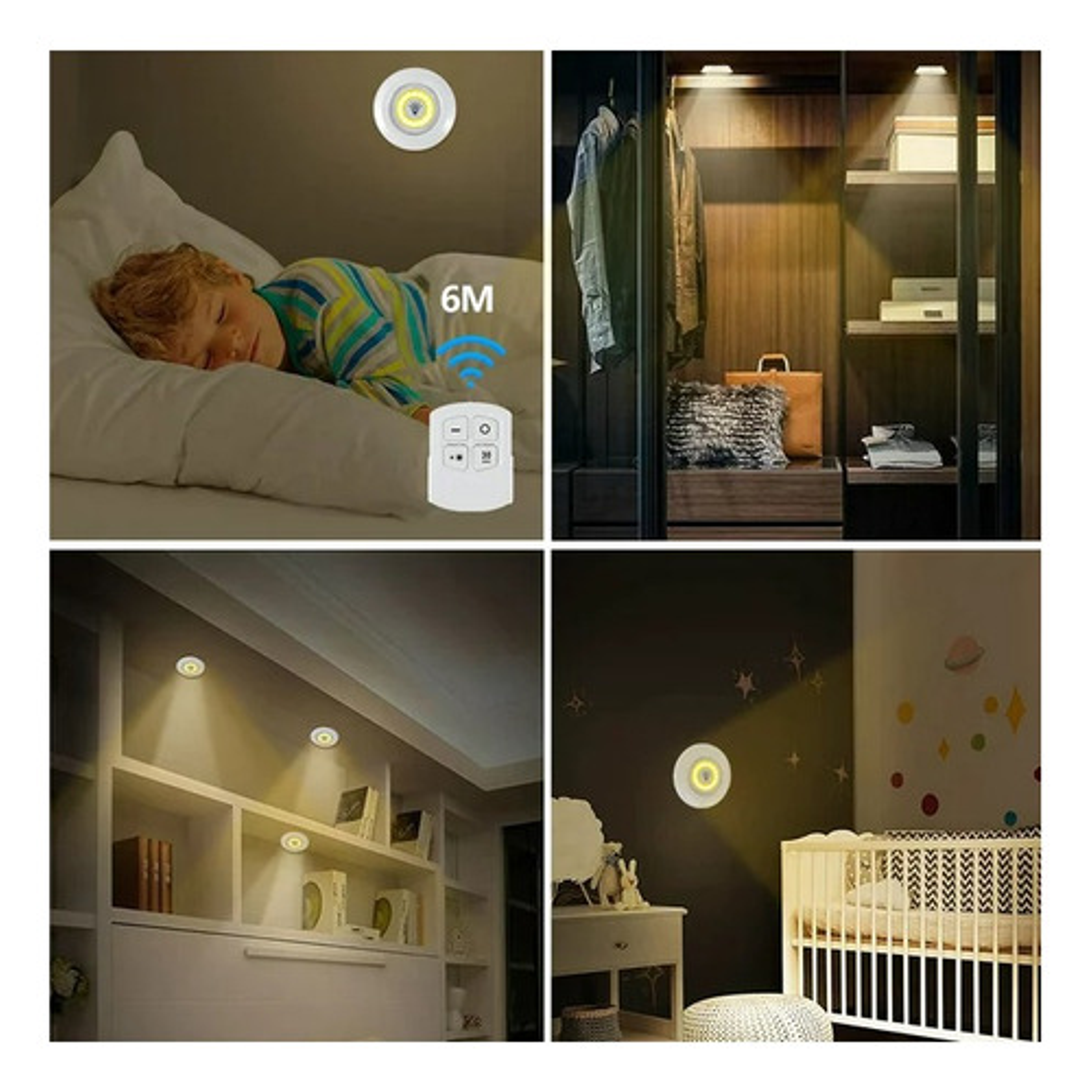 Kit 3 Luces Led A Pila 3*aaa Con Adhesivo Para Hogar Cocina  3