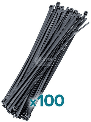 Precintos Bolsa X100 2,5 X 200mm Plastico Negros Color Negro