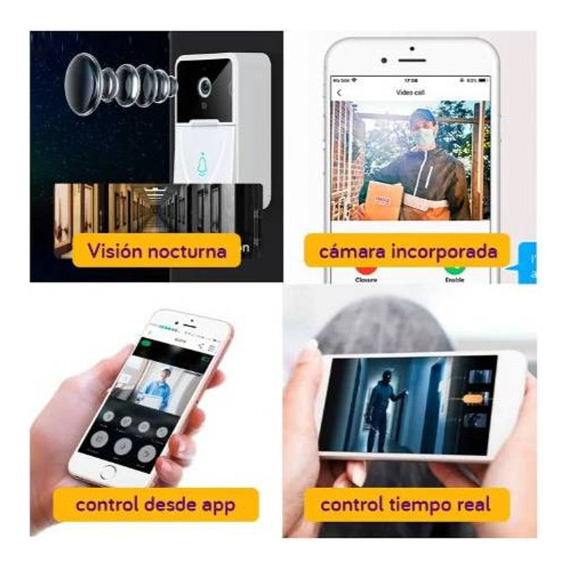 Timbre Inalámbrico Con Cámara Hd Wifi 2