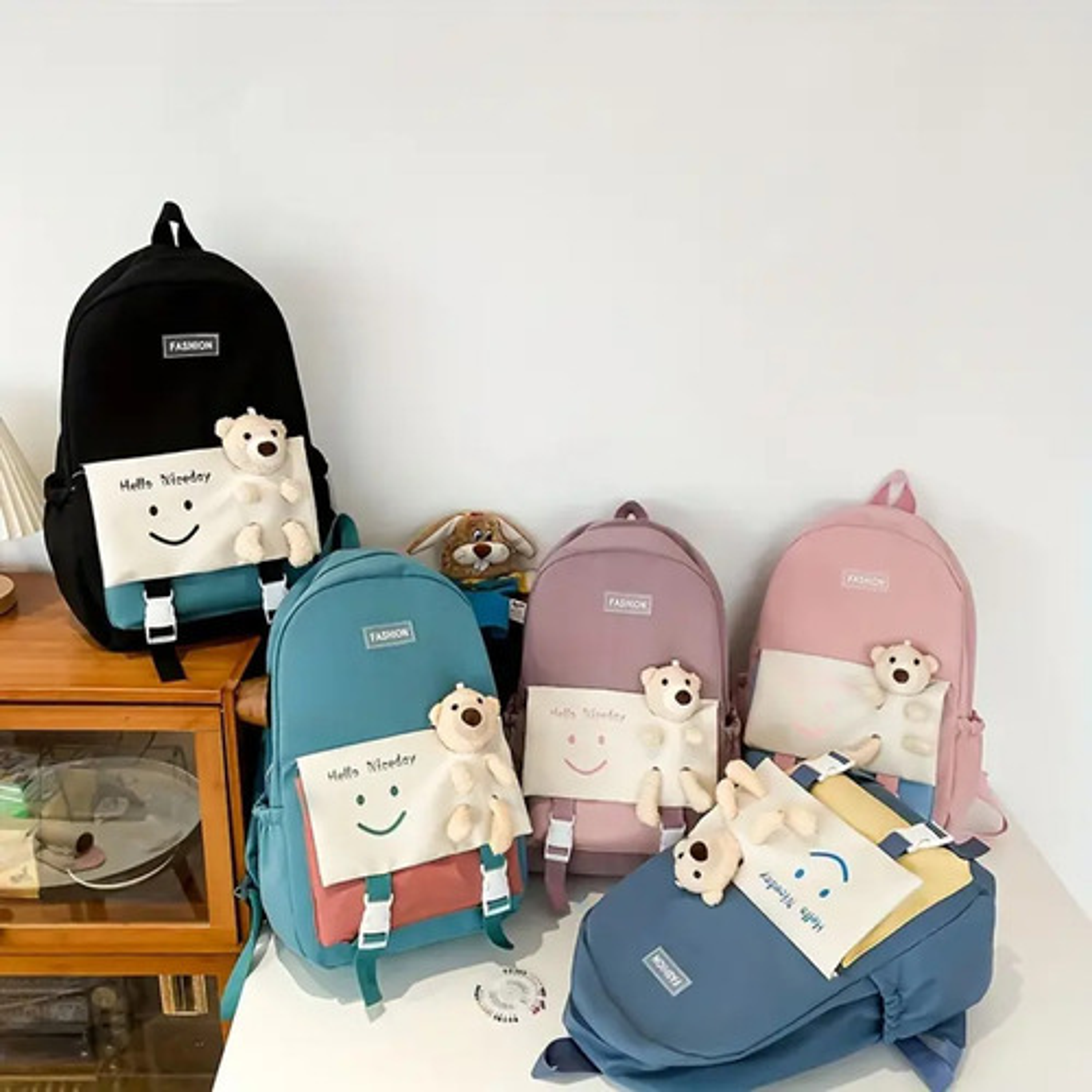 Mochila Con Oso De Peluche Múltiples De Bolsillos 47