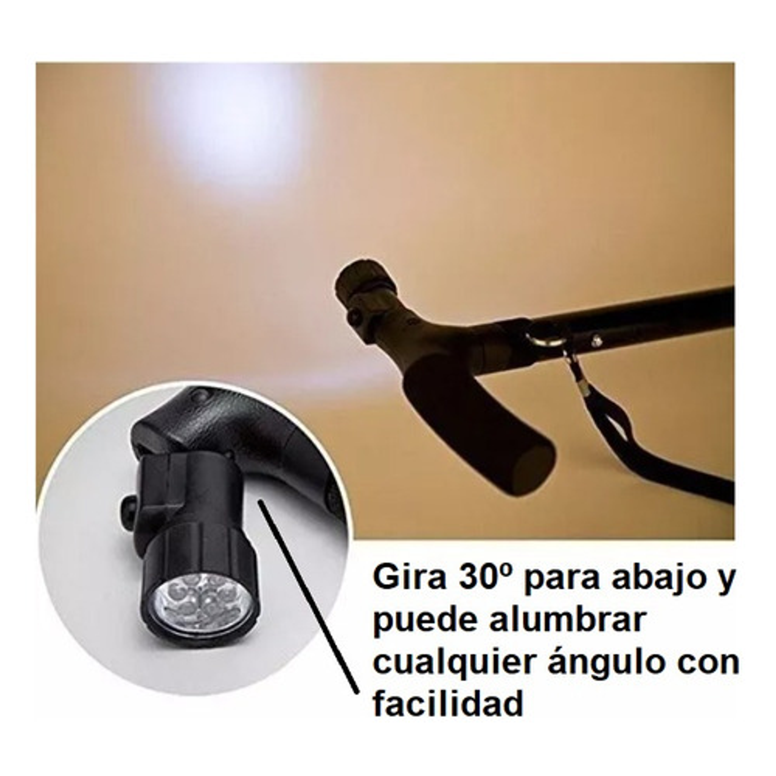Bastón Plegable Mágico Ortopédico Con Luz Led Y Regulable 2