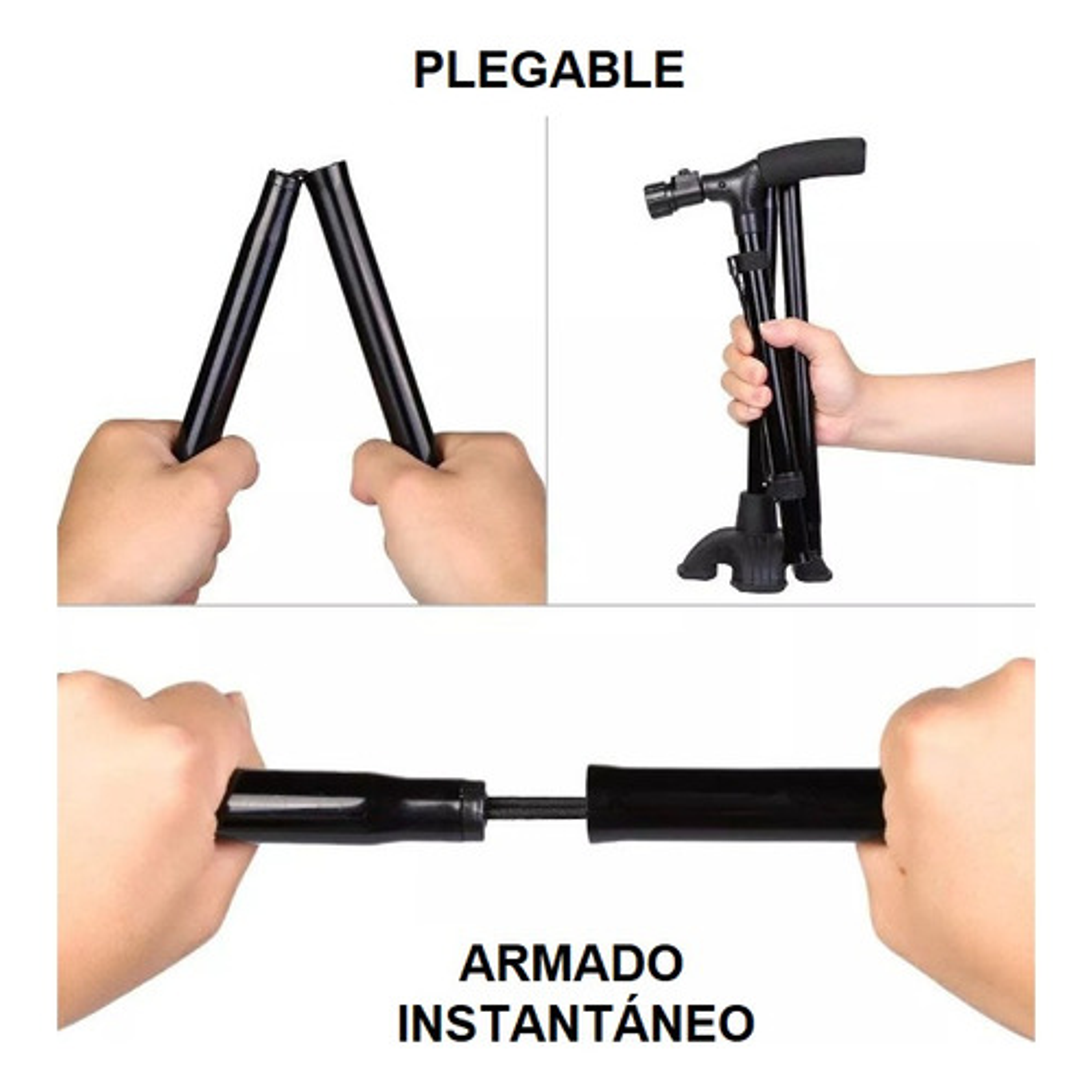 Bastón Plegable Mágico Ortopédico Con Luz Led Y Regulable 7