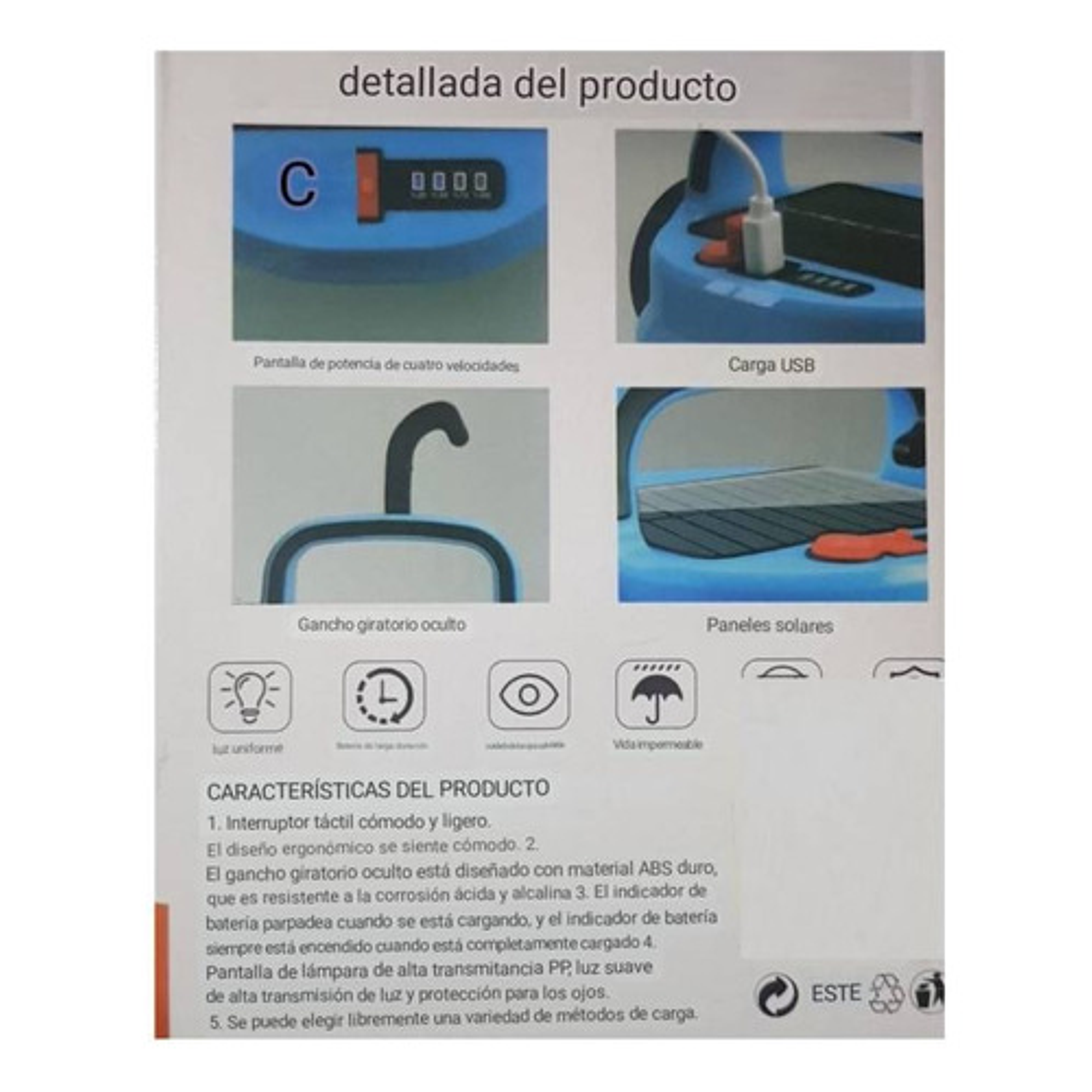 Linterna 80w Recargable Con Panel Solar Portatil  10