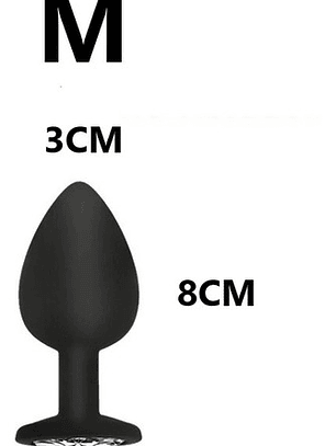 Plug Anal Talla M De Silicona 8.5 X 3.5 Cm - Negro