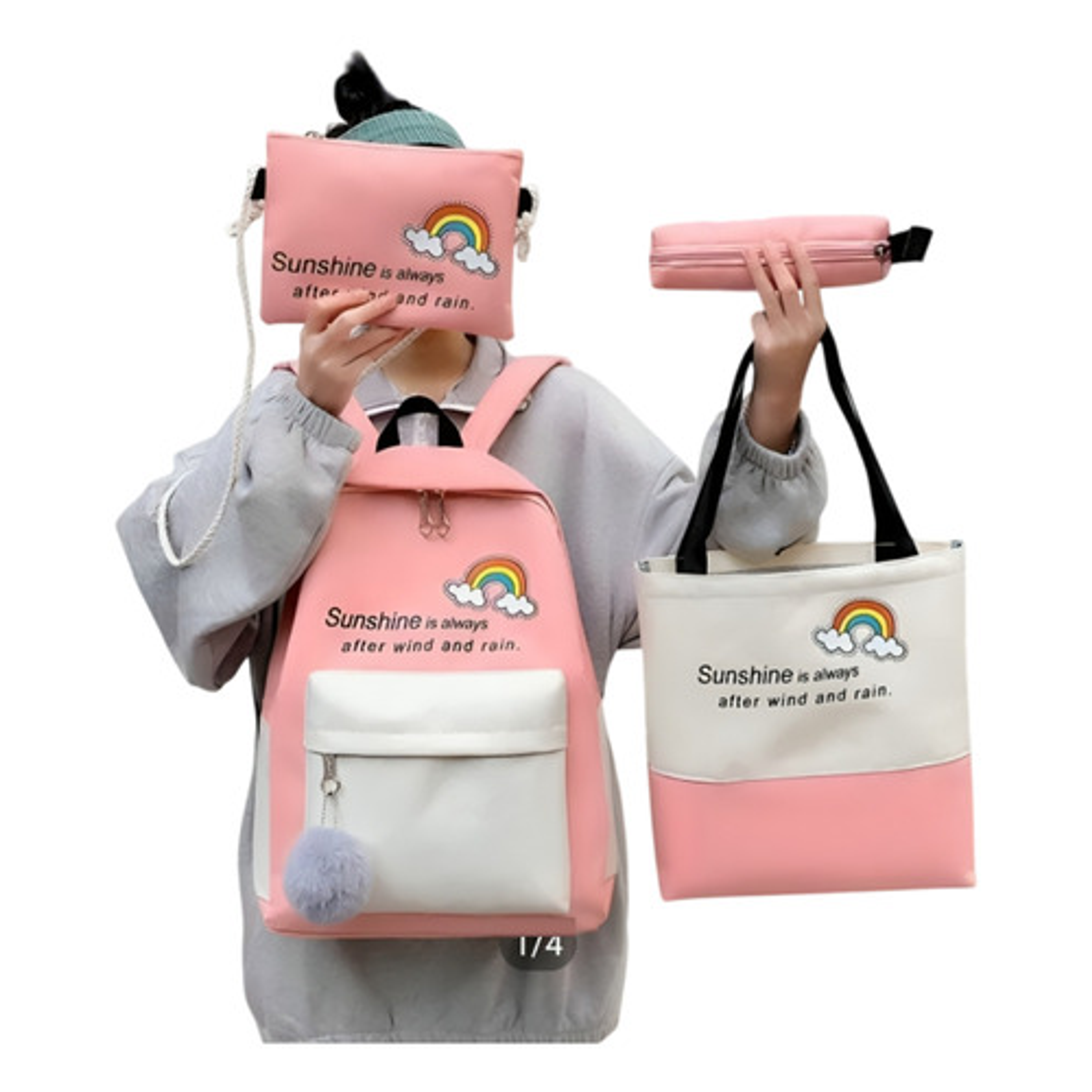 Mochila Kit 4 En 1 Con Pompón 9