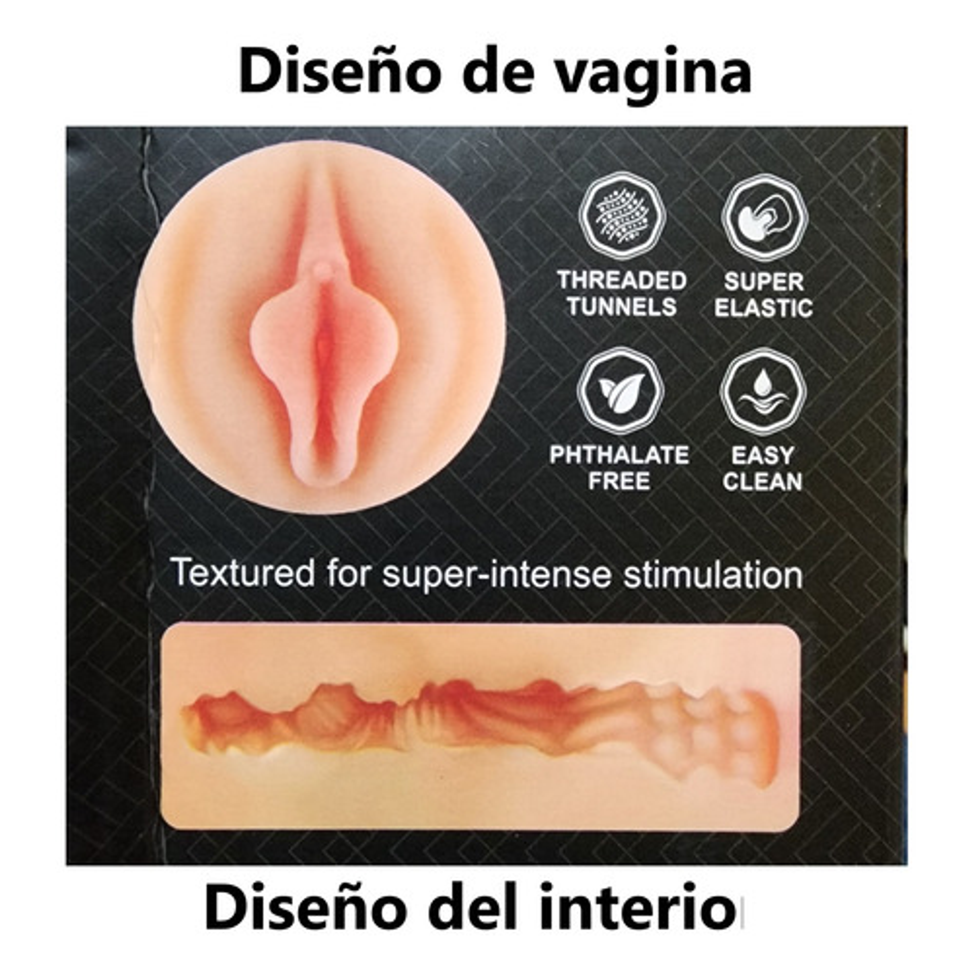 Masturbador Masculino Color Beige De Silicona - 20x8 Cm 2