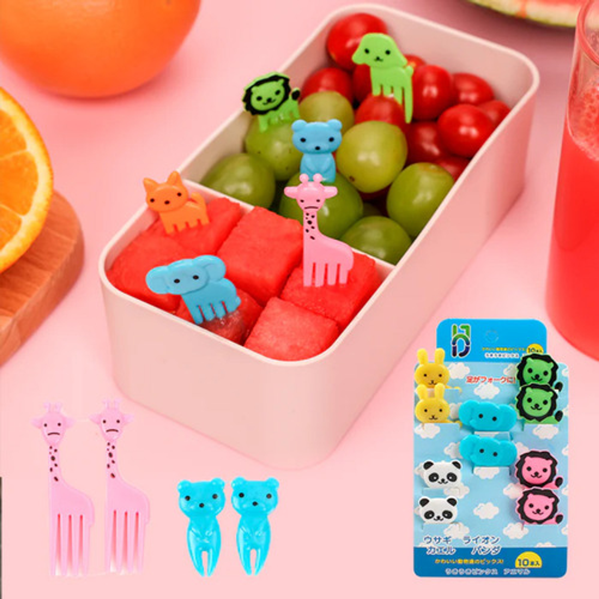 Kit 30 Mini Tenedores  Para Frutas Con Adorno De Animales 8
