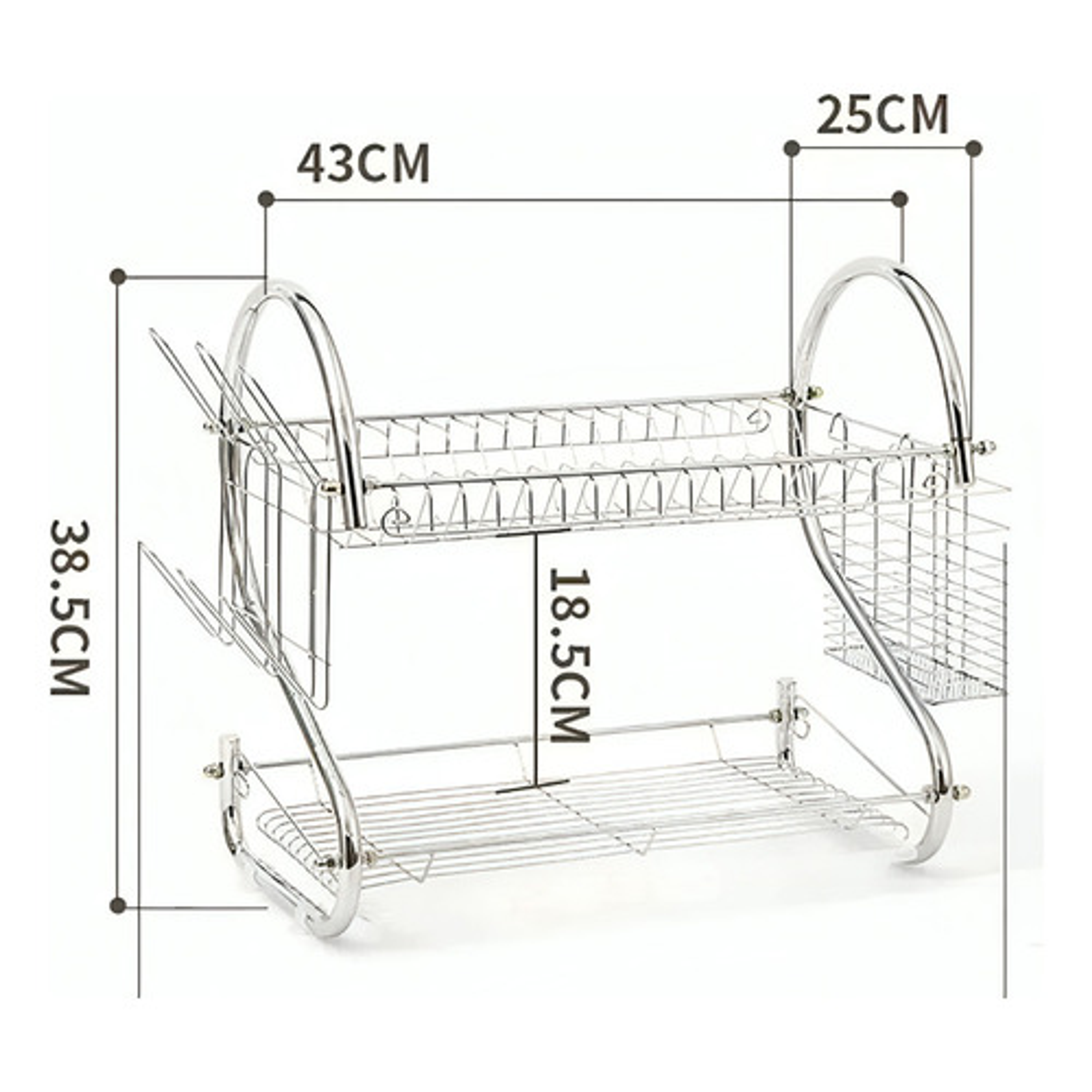 Rack Escurridor 2 Pisos Porta Menaje Plateado 2