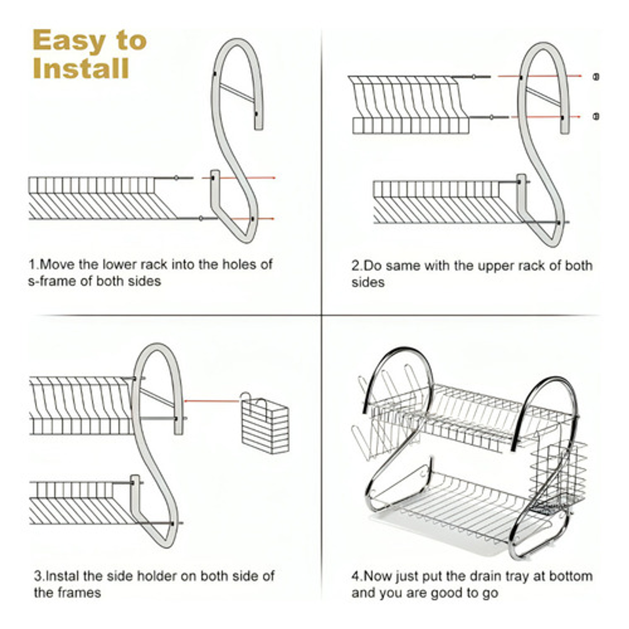 Rack Escurridor 2 Pisos Porta Menaje Plateado 7