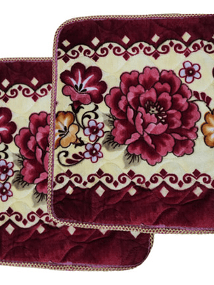 Pack X2 Alfombras De Flores Piso Rojo - 50x50cm