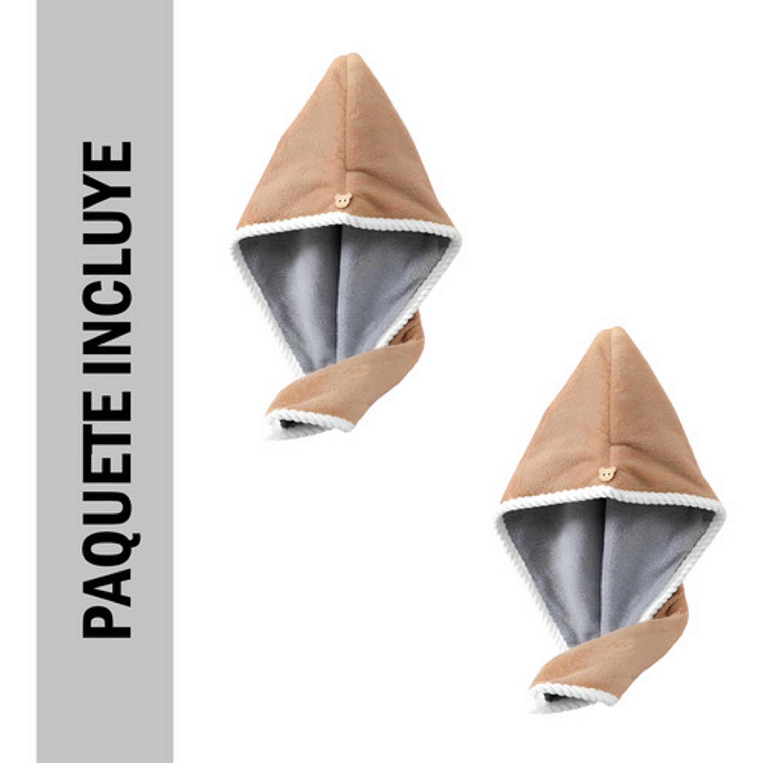 Pack X 2 Toallas Microfibra Absorbente Para Cabello 14