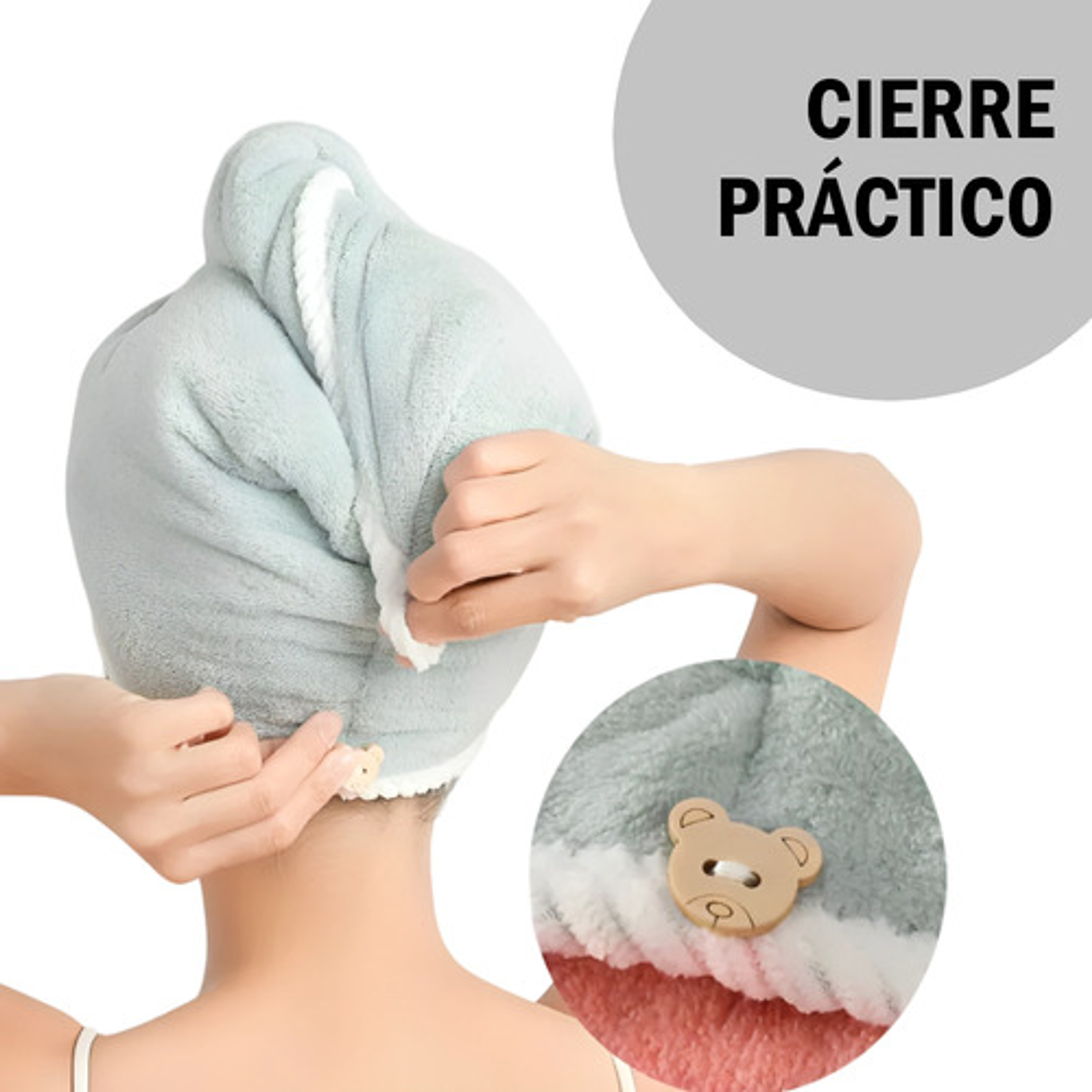 Pack X 2 Toallas Microfibra Absorbente Para Cabello 17